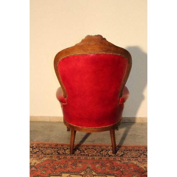 Chesterfield barokk bőr fotel.