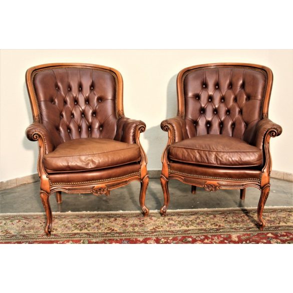 Antik barokk bőr fotelek .Ipari,industrial stílusú lakásba tökéletes választás!