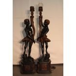 Régi blackmoor bronz lámpák párban