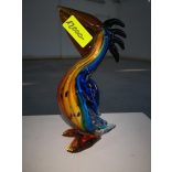 Gyönyörű muránói üveg sárga-kék papagály