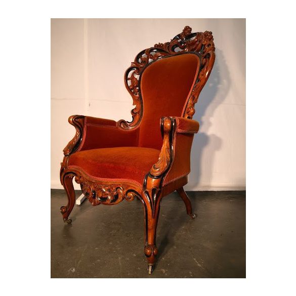 Csodaszép,dúsan faragott antik barokk fotel