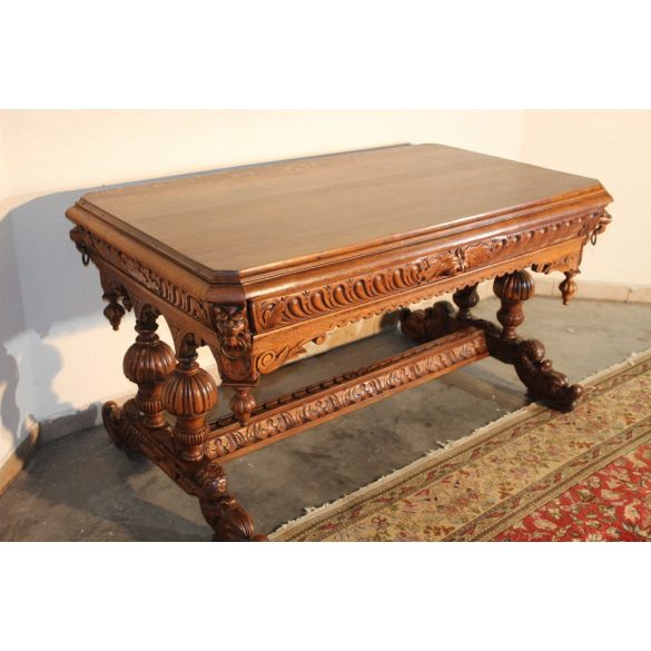 Antik reneszénsz stílusú dúsan faragott asztal,íróasztal!