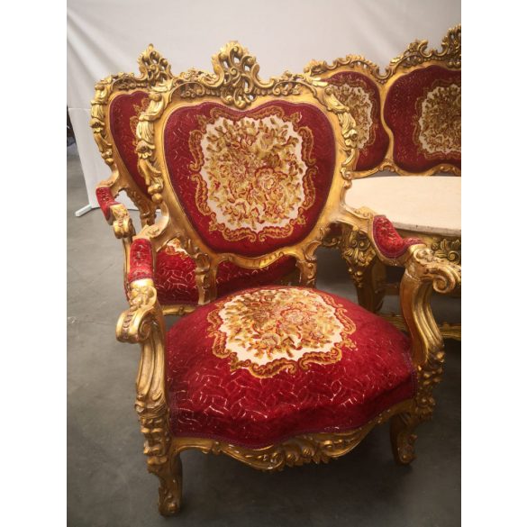 Faragott, barokk stílusú,aranyozott,királyi ülőgarnitúra