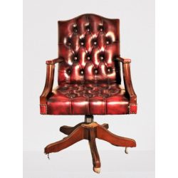   Antik burgundi színű eredeti chesterfield forgószék,íróasztalszék.