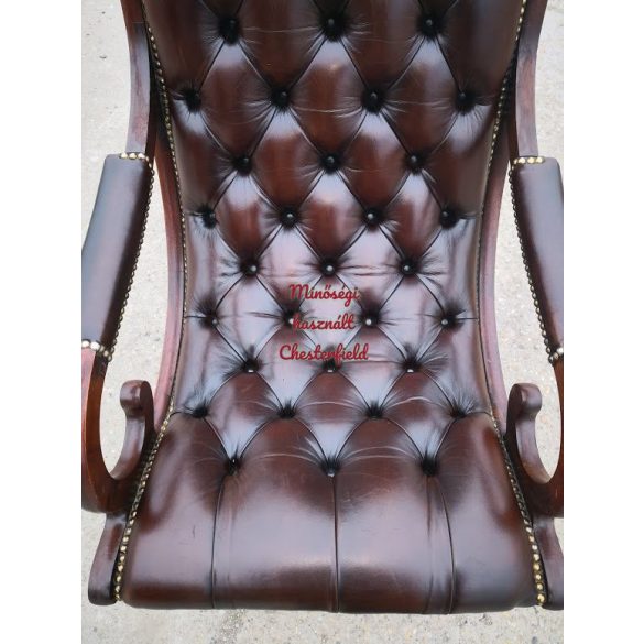 Eredeti chesterfield antik pihenő bőr fotel