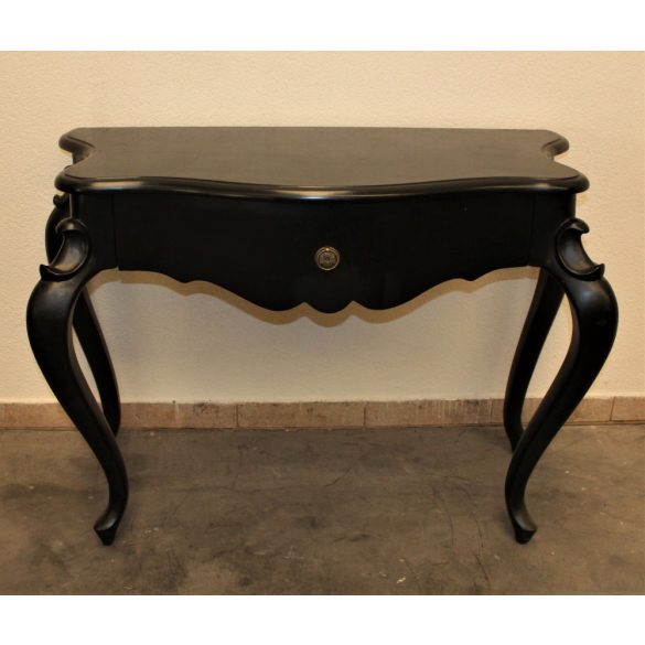 Fekete színű,barokk stílusú konzolasztal