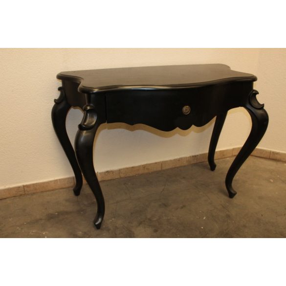 Fekete színű,barokk stílusú konzolasztal