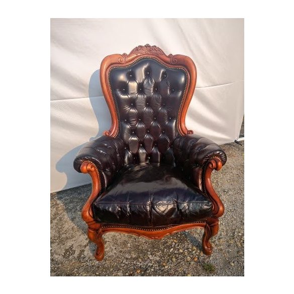 Chesterfield barokk bőr fotel