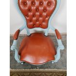 Vintage bőr karfás szék