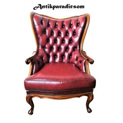 Gyönyörű chesterfield neobarokk antik bőr fotel
