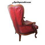 Gyönyörű chesterfield neobarokk antik bőr fotel