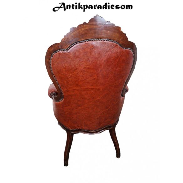 Antik neobarokk  bőr fotel