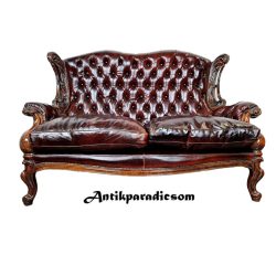 Antik barokk bőr kanapé