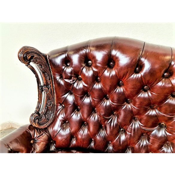 Antik barokk bőr kanapé