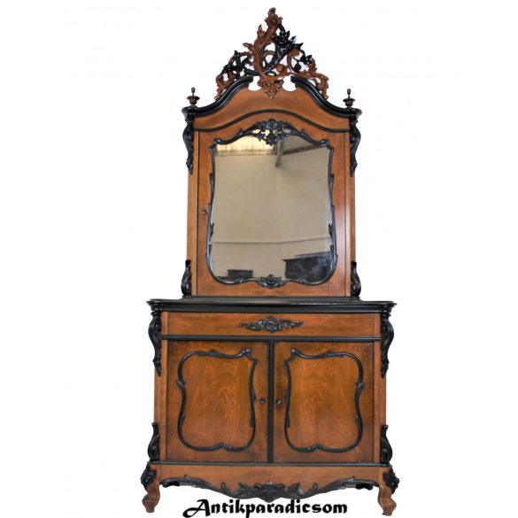 Gyönyörű antik biedermeier tükrös szekrény