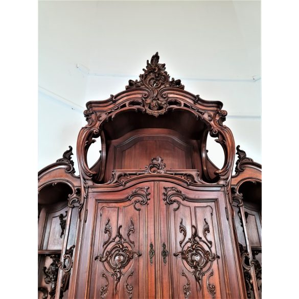 Gyönyörű, monumentális antik bécsi barokk tálalószekrény