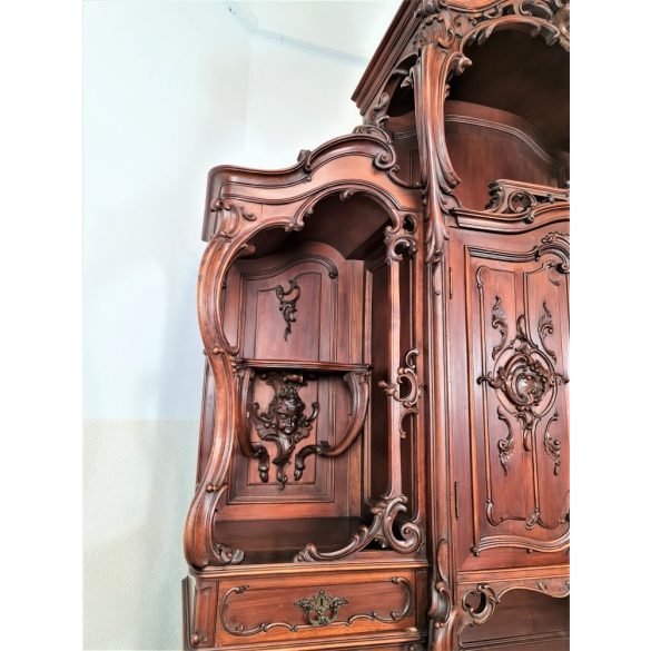 Gyönyörű, monumentális antik bécsi barokk tálalószekrény