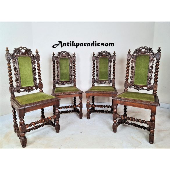 Nagyon szép antik reneszánsz stílusú, dúsan faragott székek 