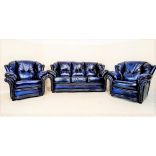  Gyönyörű  eredeti chesterfield bőr ülőgarnitúra 3-1-1 