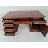 A311 Tömör mahagóni dupla (iker)íróasztal