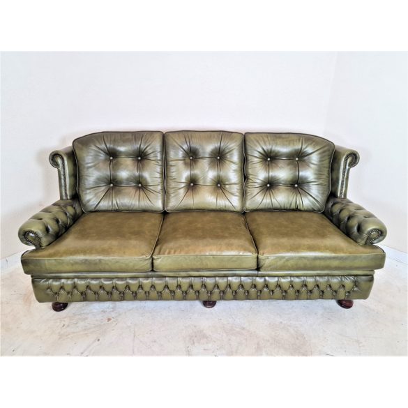 Gyönyörű eredeti chesterfield bőr kanapé