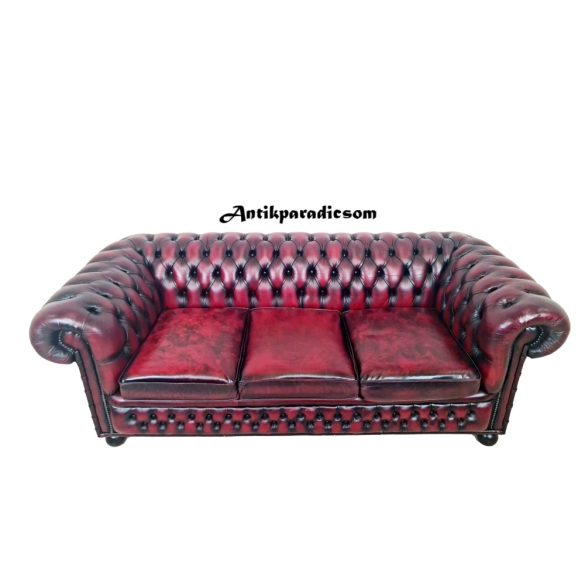 Gyönyörű eredeti chesterfield bőr kanapé