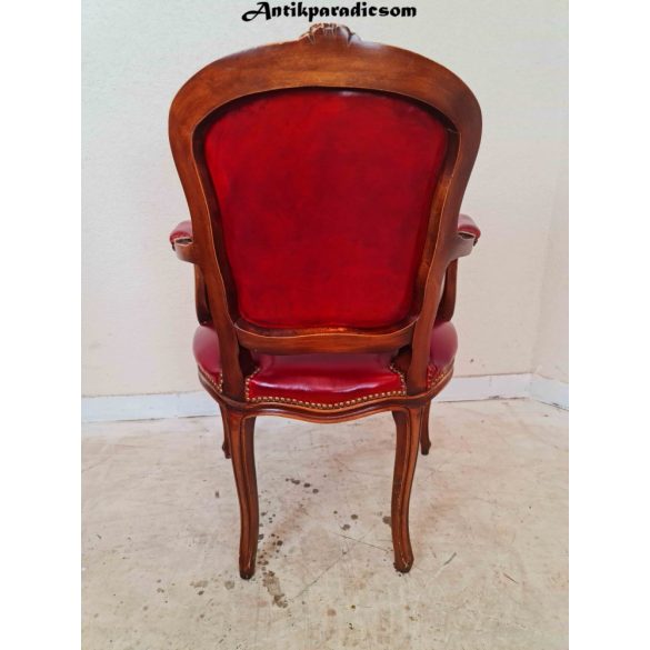 Antik barokk chesterfield bőr fotel