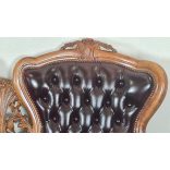 Antik barokk chesterfield bőr kanapé