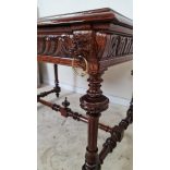 Frissen felújított antik fiókos asztal, íróasztal