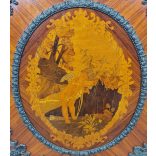 Gyönyörű antik rézveretes,márványlapos,intarziás komód