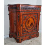 Gyönyörű antik rézveretes,márványlapos,intarziás komód