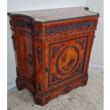 Gyönyörű antik rézveretes,márványlapos,intarziás komód