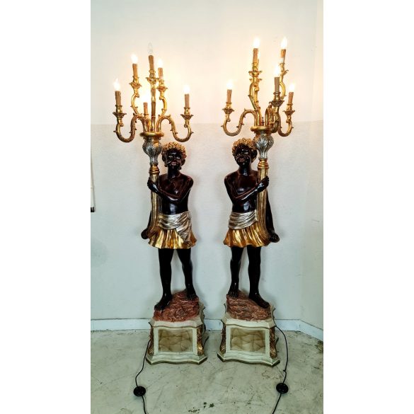 Barokk rokokó blackamoor lámpák párban
