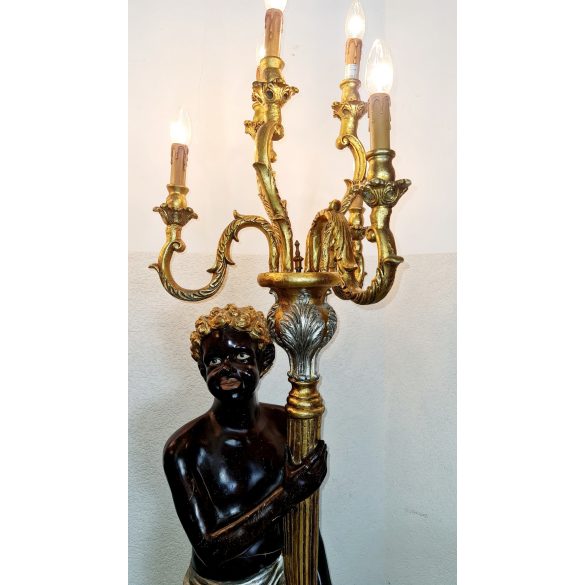 Barokk rokokó blackamoor lámpák párban