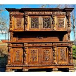 Antik, reneszánsz ,dúsan faragott étkezőgarnitúra (1800 vége)