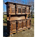 Antik, reneszánsz ,dúsan faragott étkezőgarnitúra (1800 vége)