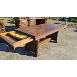 Antik, reneszánsz ,dúsan faragott étkezőgarnitúra (1800 vége)