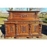 Antik, reneszánsz ,dúsan faragott étkezőgarnitúra (1800 vége)