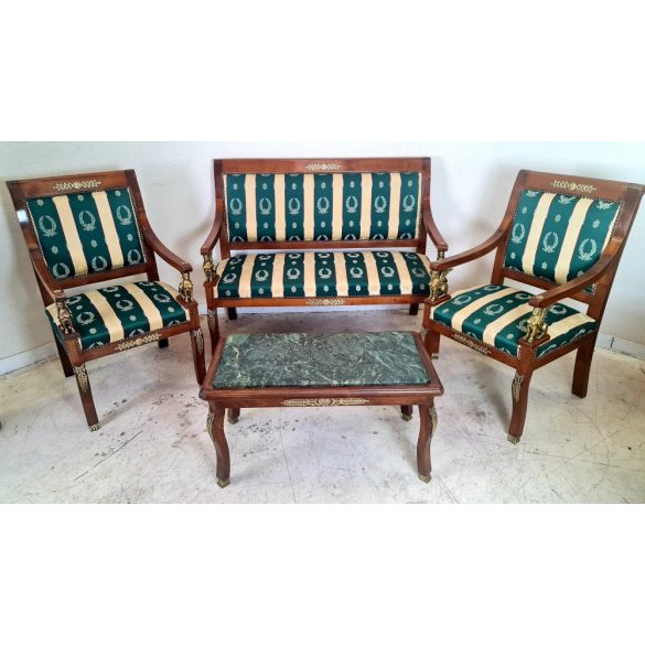 Gyönyörű empire stílusú ülőgarnitúra dohányzóasztallal