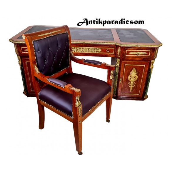 Gyönyörű empire stílusú íróasztal,hozzávaló székkel