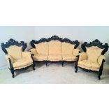 Antik  dúsan faragott barokk rokokó ülőgarnitúra