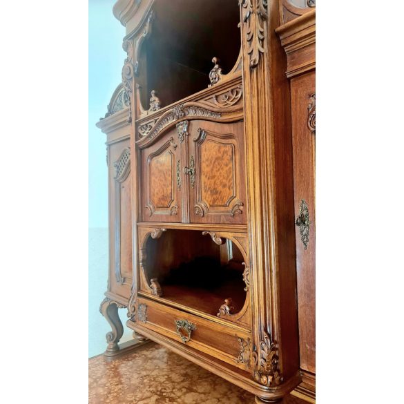 Csodaszép antik márványlapos bécsi barokk tálalószekrény