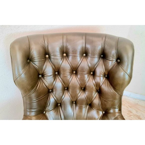 Antik chesterfield bőr fotel