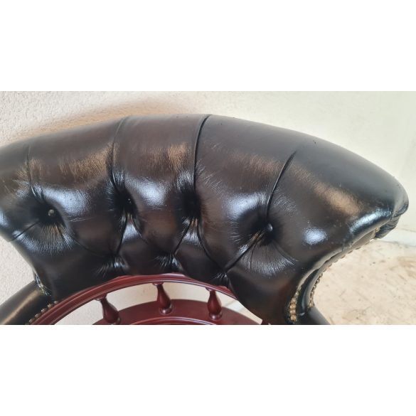 Chesterfield bőr forgószék (kapitányszék)