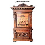 Mussolini idejé﻿ből! Szignós antik, dúsan faragott,intarziás reneszánsz stílusú szekrény