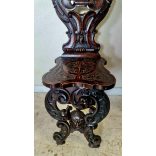 Antik, reneszánsz ,dúsan faragott "sgabello" szék.(Olasz reneszánsz)