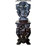 Antik, reneszánsz ,dúsan faragott "sgabello" szék.(Olasz reneszánsz)