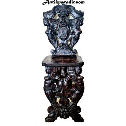   Antik, reneszánsz ,dúsan faragott "sgabello" szék.(Olasz reneszánsz)