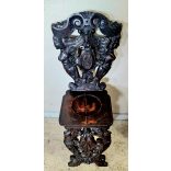 Antik, reneszánsz ,dúsan faragott "sgabello" szék.(Olasz reneszánsz)