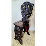 Antik, reneszánsz ,dúsan faragott "sgabello" szék.(Olasz reneszánsz)